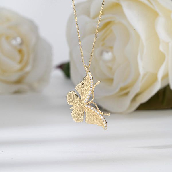 Butterfly Zirconia Pendant Necklace