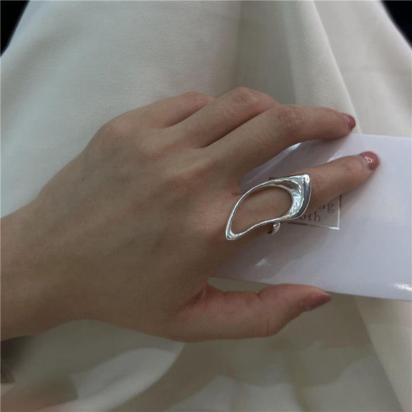 Bold Geometric Silver Ring