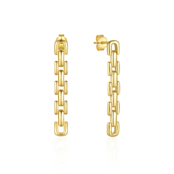 Geometric Chain Stud Earrings