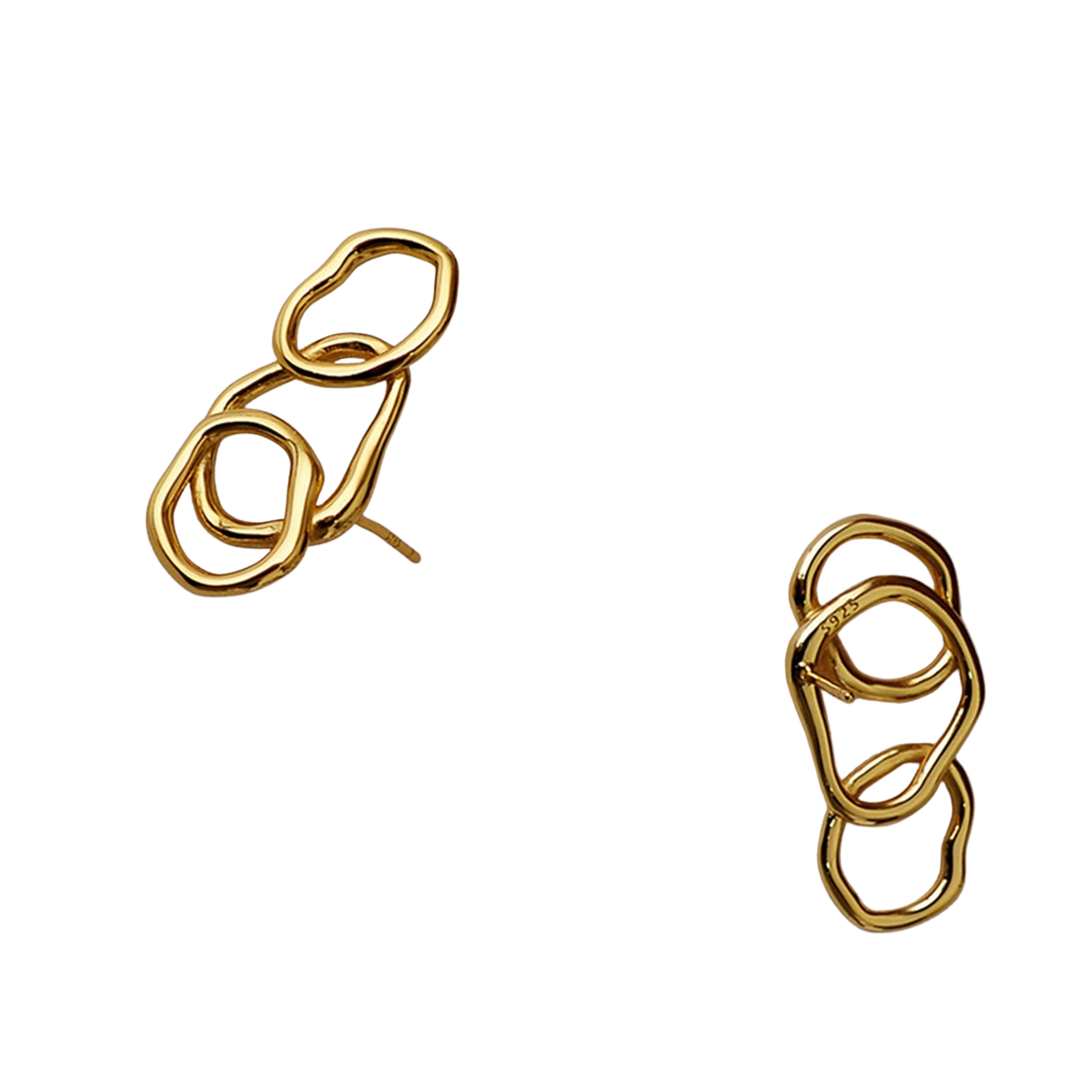 Silver Irregular Hoop Earrings