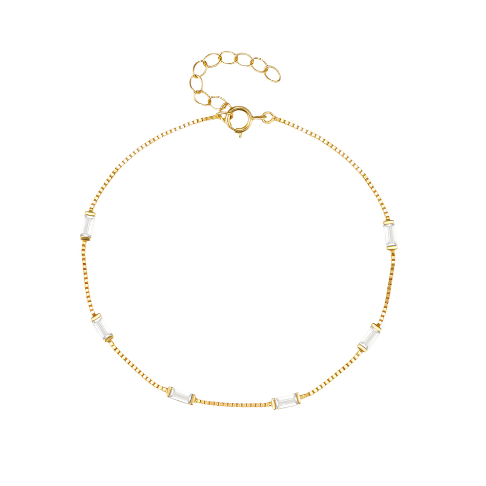 Emerald-Cut Zircon Bangle Bracelet