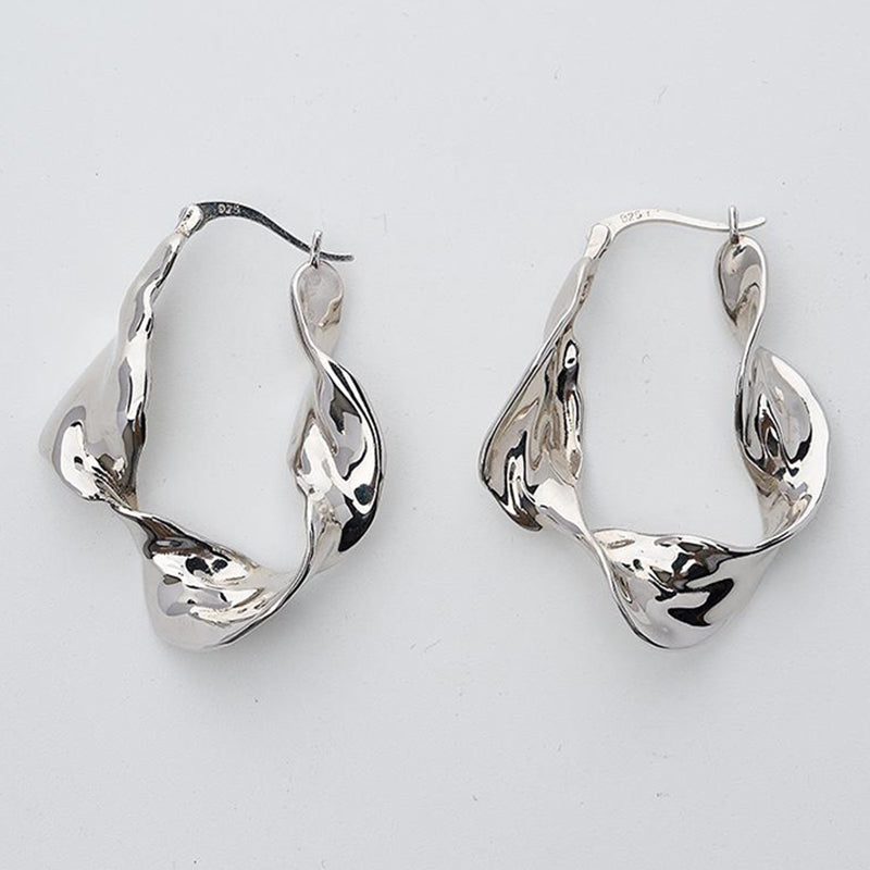 Chunky Croissant Braided Hoop Earrings