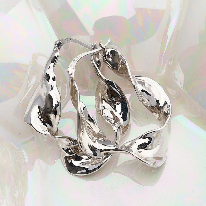 Chunky Croissant Braided Hoop Earrings