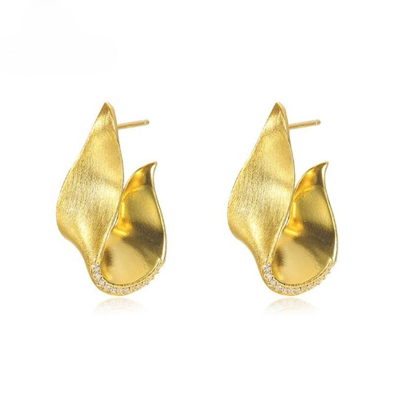 U Shape Drop Stud Earrings