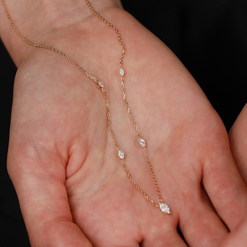 Marquise-Cut Zircon Pendant Necklace