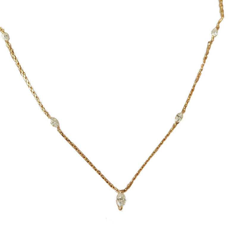 Marquise-Cut Zircon Pendant Necklace