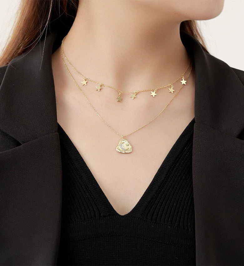 Moon Star Pendant Necklace