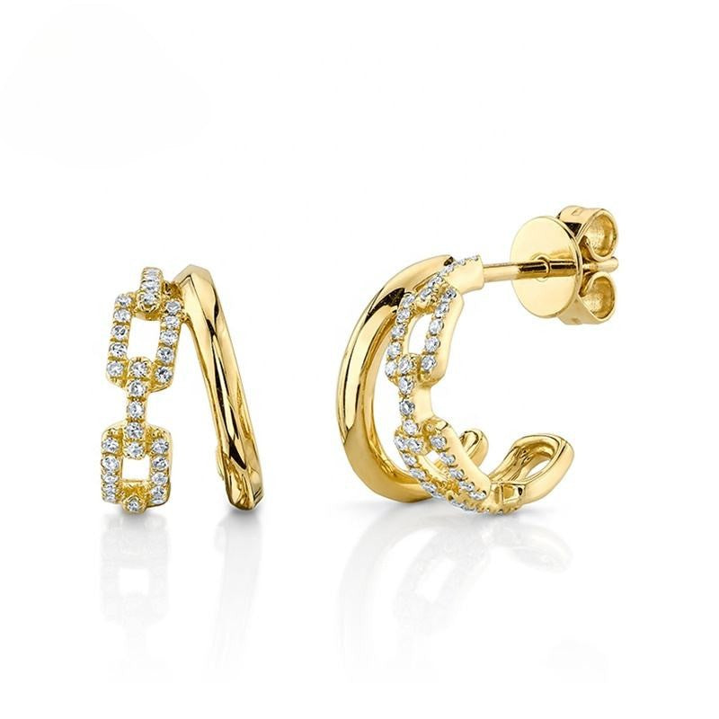 Timeless Sparkle, Modern Edge Earrings