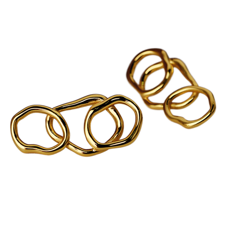 Silver Irregular Hoop Earrings