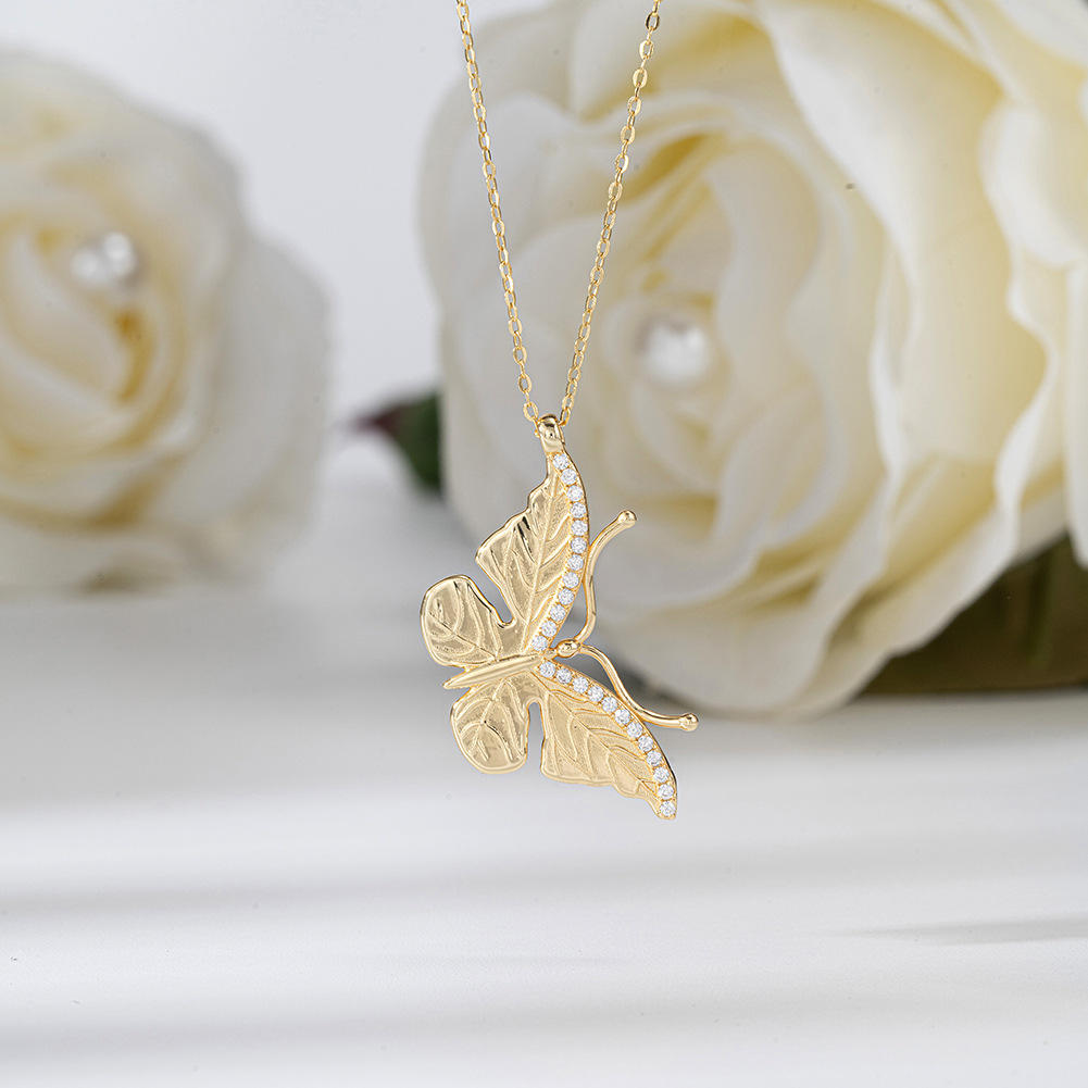 Butterfly Zirconia Pendant Necklace