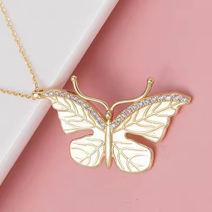 Butterfly Zirconia Pendant Necklace