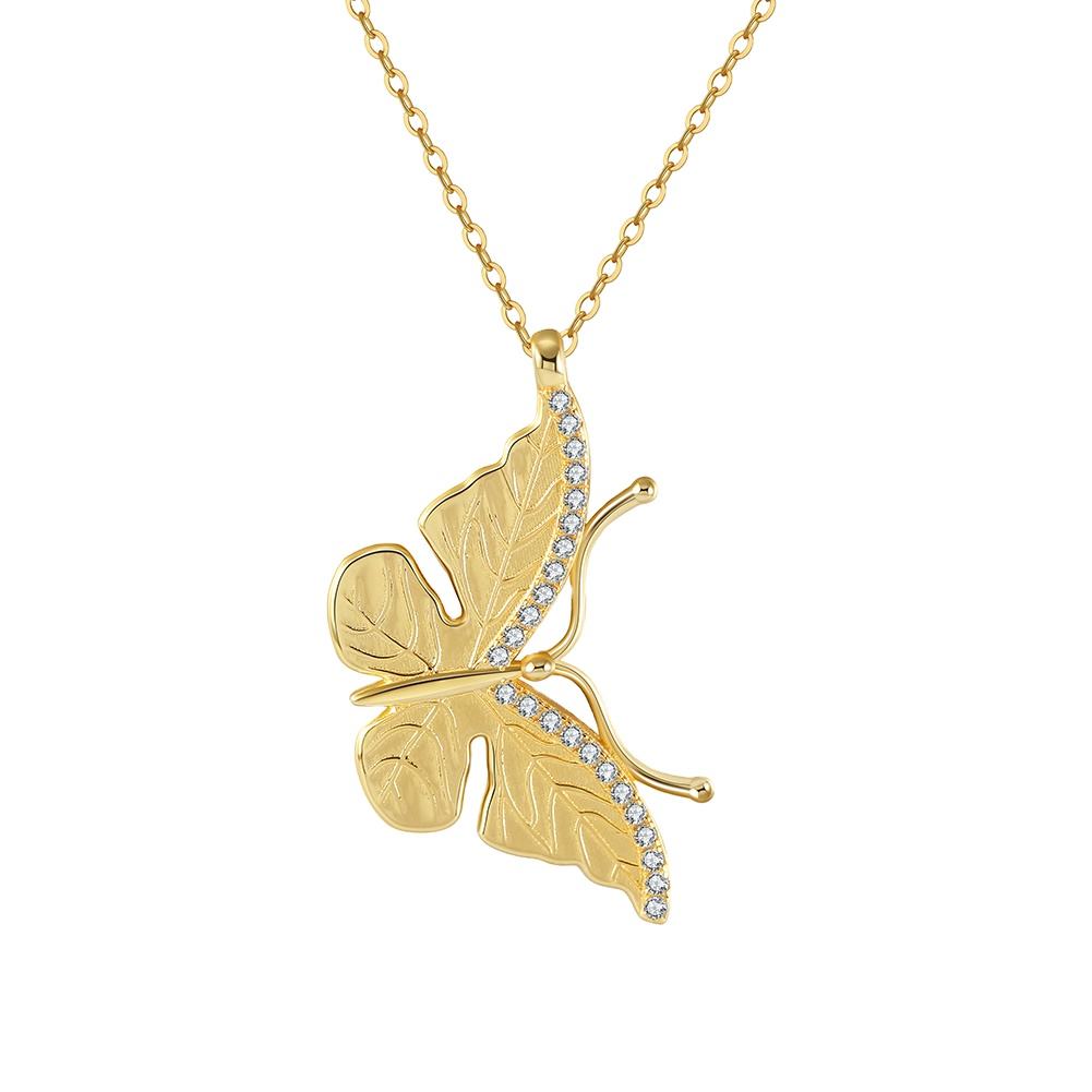 Butterfly Zirconia Pendant Necklace