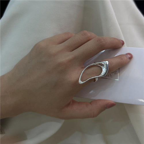 Bold Geometric Silver Ring