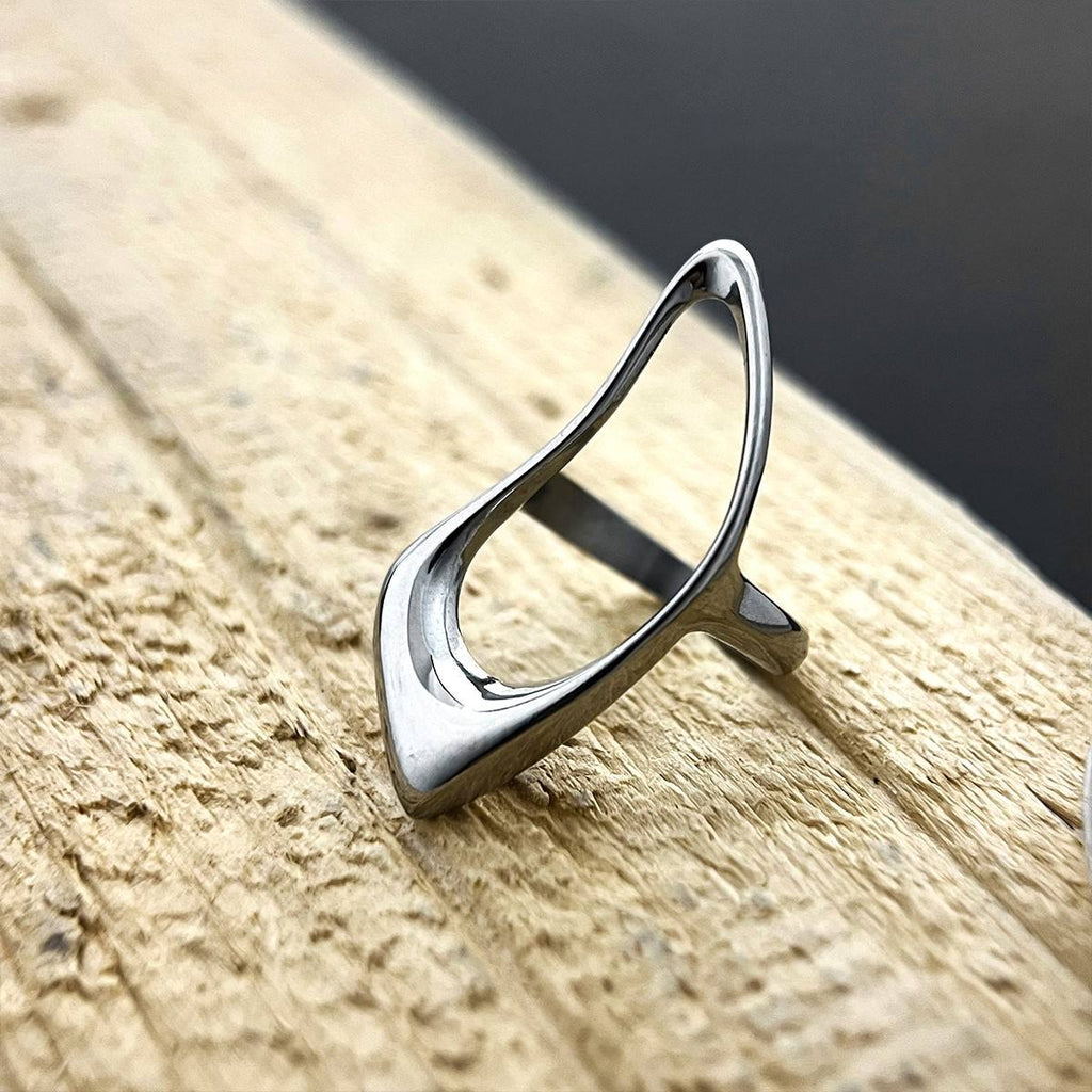 Bold Geometric Silver Ring