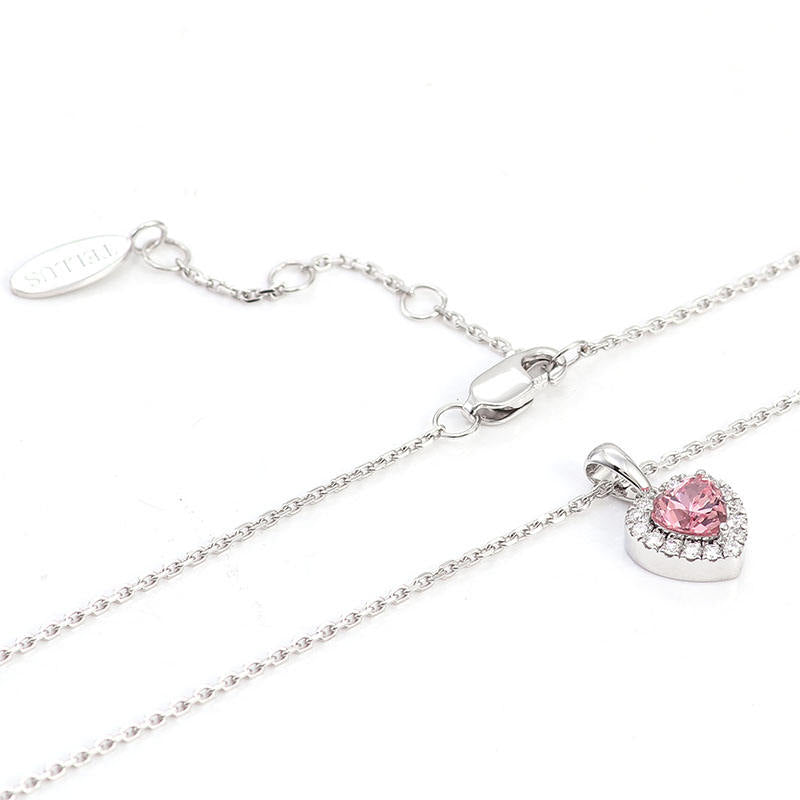 Pink Heart-Shaped Pendant Necklace