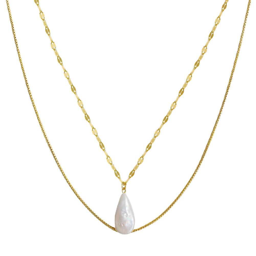 Vintage Pearl Layered Pendant Necklace