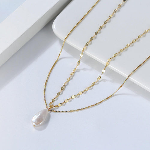 Vintage Pearl Layered Pendant Necklace