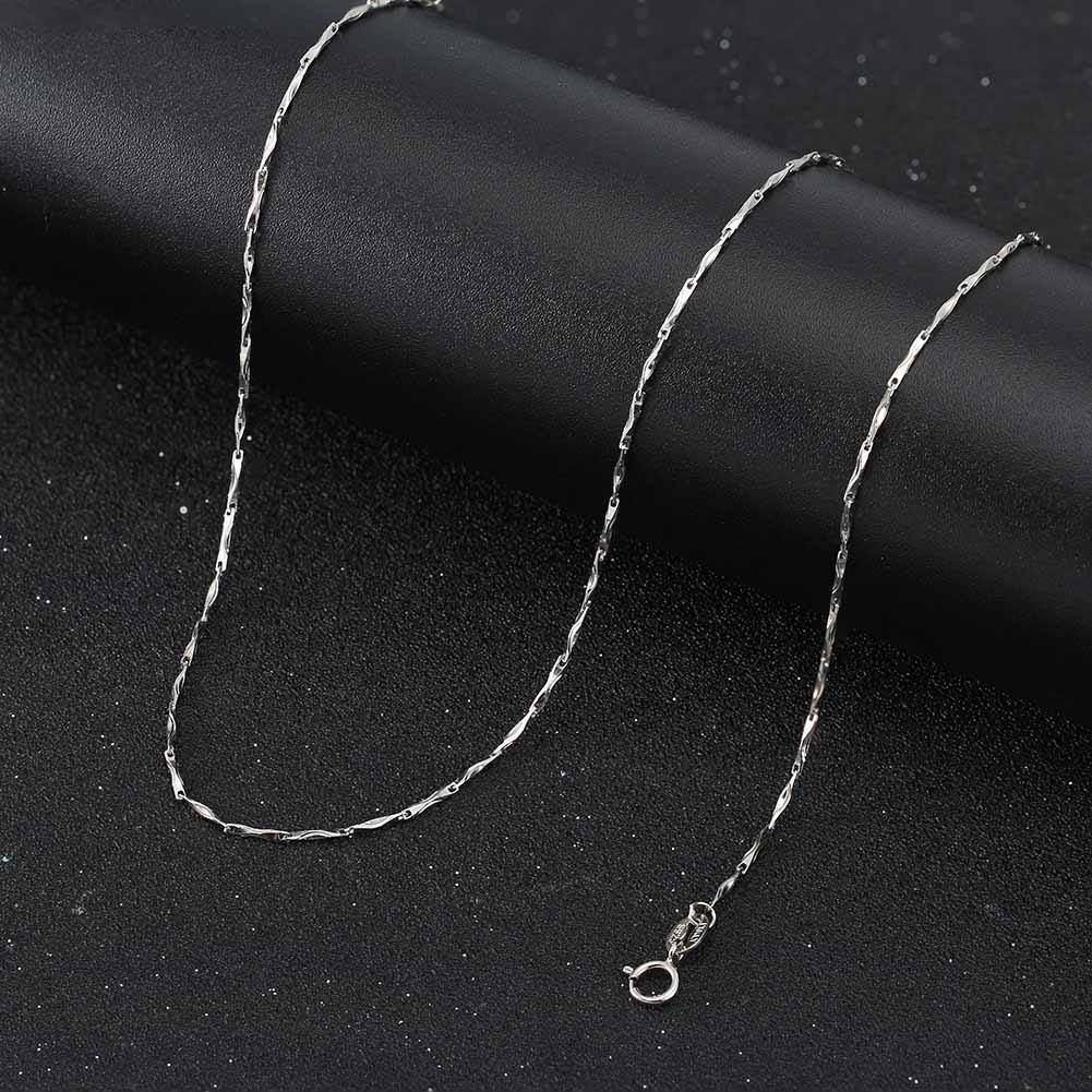 Rhodium-Plated Box Chain
