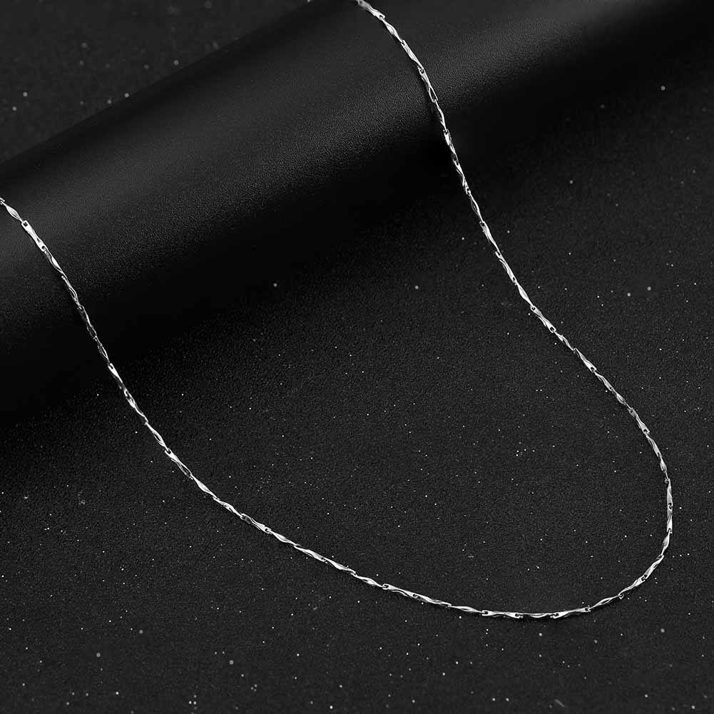 Rhodium-Plated Box Chain