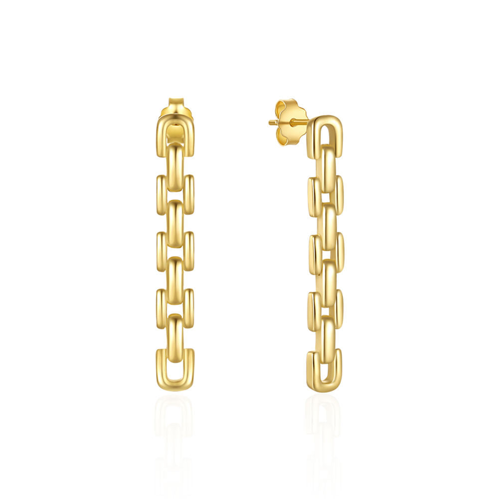 Geometric Chain Stud Earrings