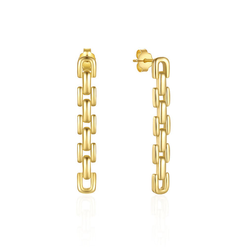 Geometric Chain Stud Earrings