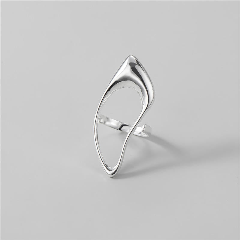 Bold Geometric Silver Ring