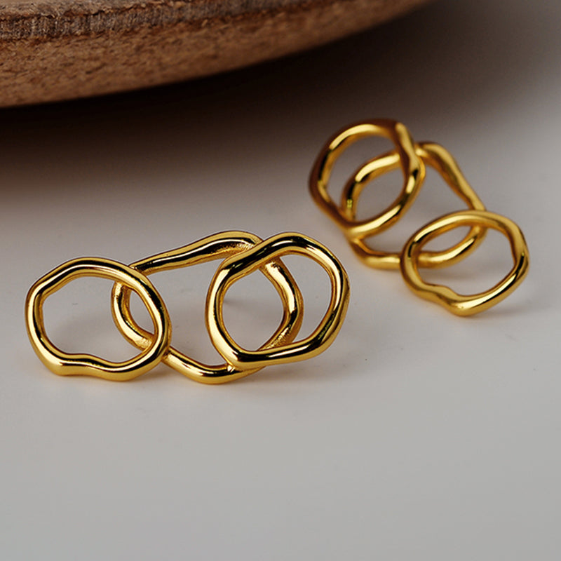 Silver Irregular Hoop Earrings