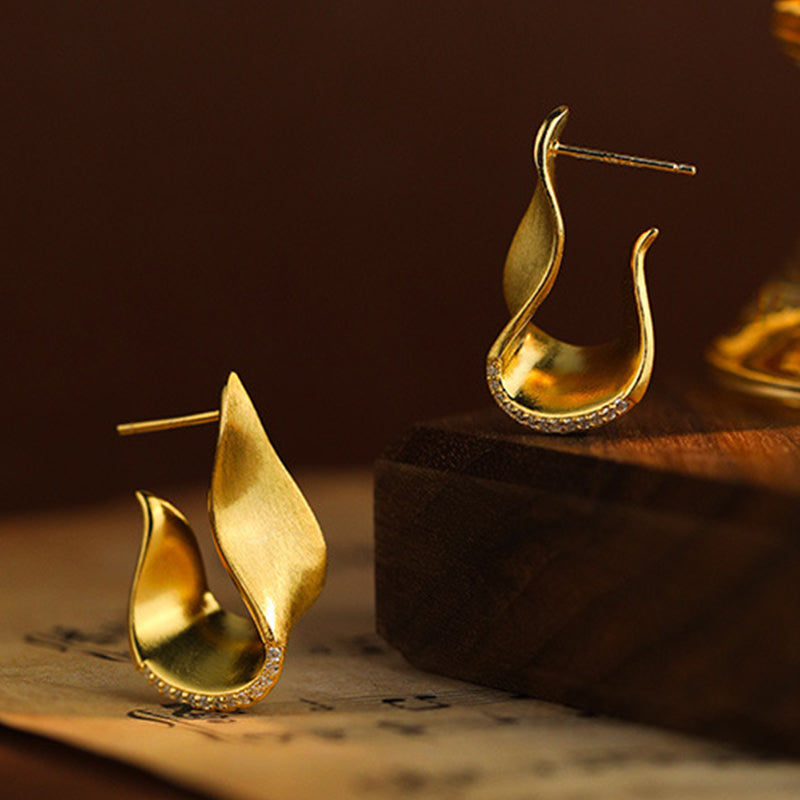 U Shape Drop Stud Earrings
