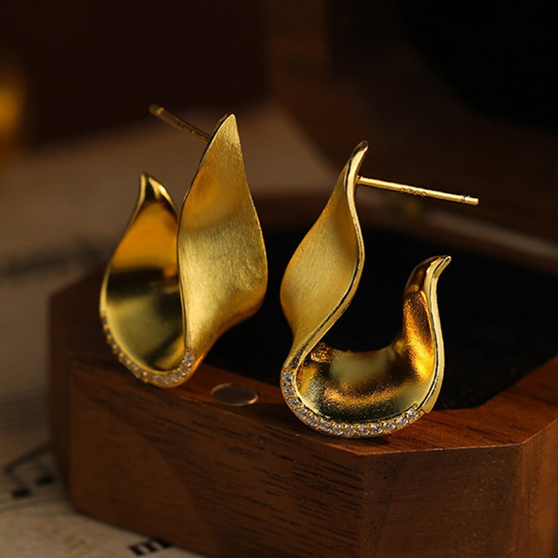 U Shape Drop Stud Earrings