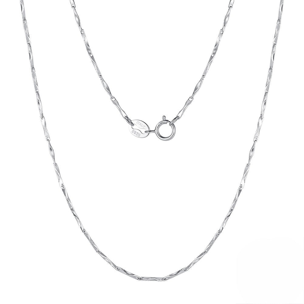 Rhodium-Plated Box Chain
