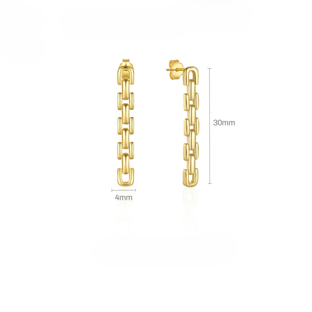 Geometric Chain Stud Earrings